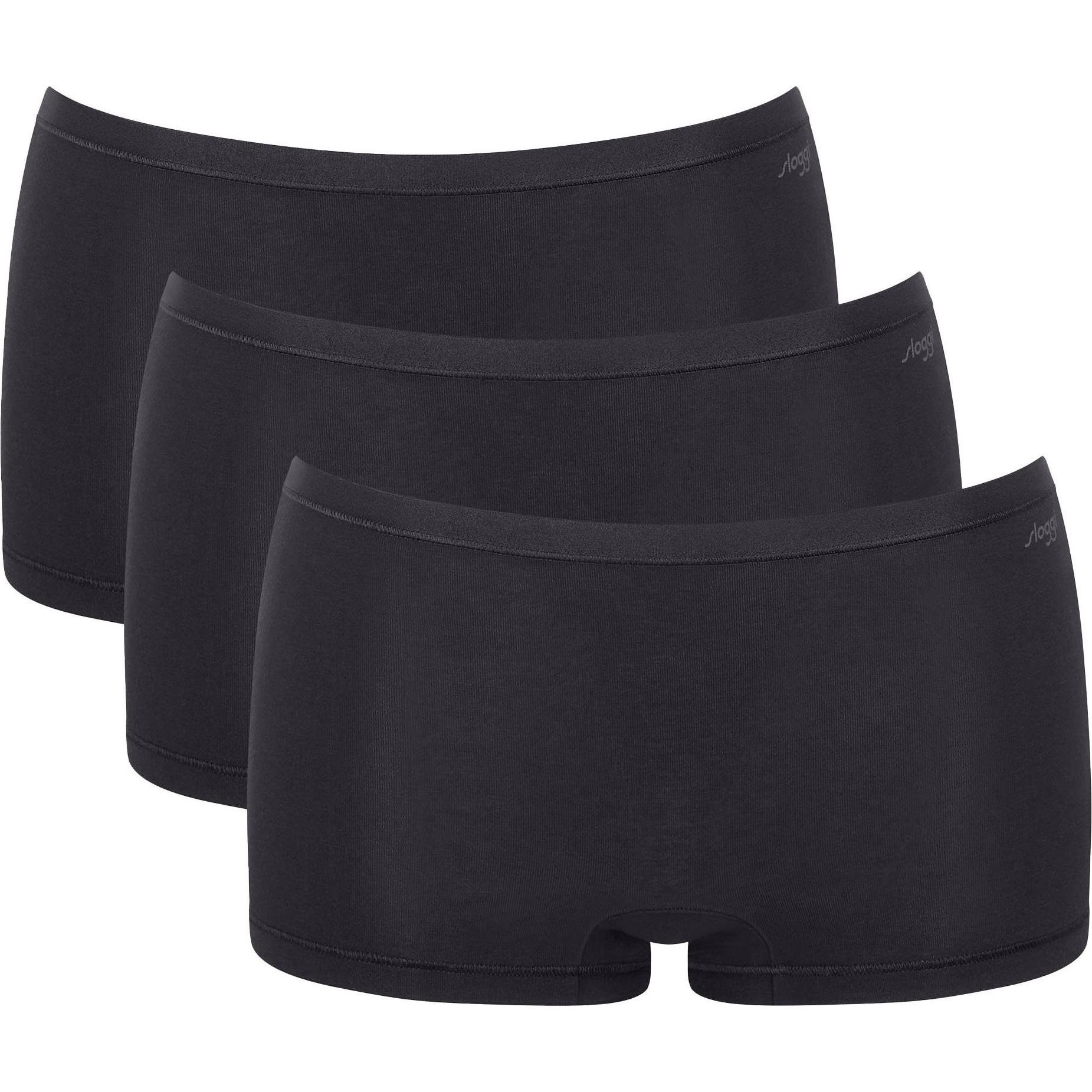 Sloggi, Damen, Unterhosen, 3er Pack GO Daily Cotton Short Slip, Schwarz, (S, 3er Pack)