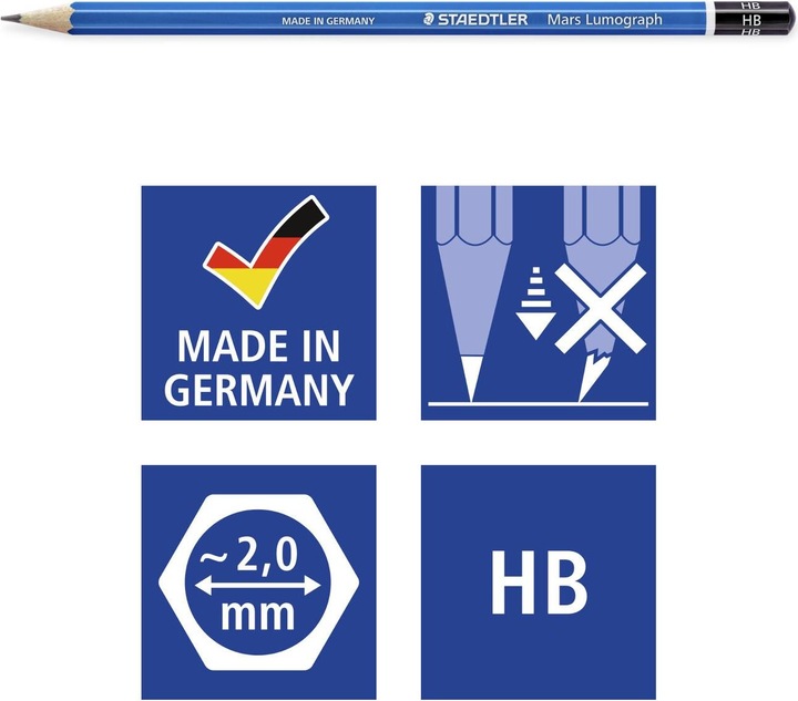 Produktbild Staedtler 4007817104729 Füller- & Stiftegeschenkset Papierschachtel (2H, 5B, 4B, 3H, 4h, 6B, B, F, 3B, HB, H, 2B, 12 x)
