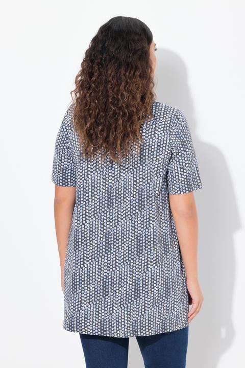 Immagine prodotto Ulla Popken Maglia dal taglio lungo e svasato con pallini, scollo rettangolare e mezze maniche (46, 48)