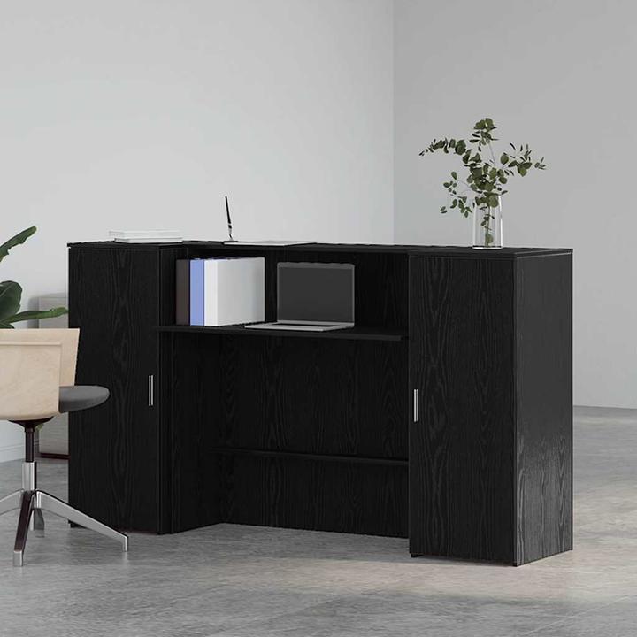 Actual product image VidaXL Reception counter black oak look 180x50x103.5cm wood-based material