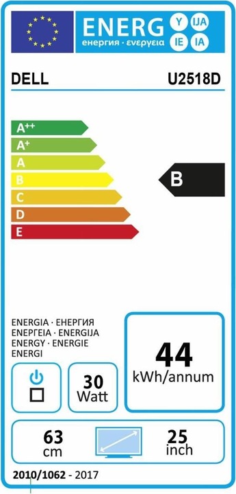 Energy Label Dell U2518d (2560 x 1440 pixels, 25")