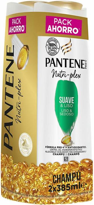 Produktbild Pantene Glattes und geschmeidiges Shampoo 385ml - 2er-Pack (770 ml, Flüssiges Shampoo)