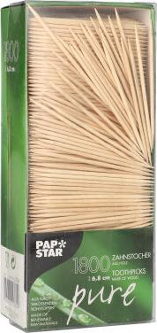 Produktbild Papstar Zahnstocher Pure 1800 Stück, Hellbraun (1800 x)