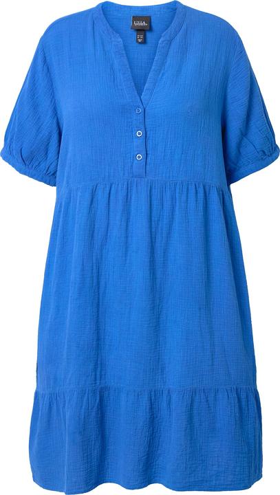 Image du produit Ulla Popken Robe en mousseline, col tunisien et manches courtes, coupe évasée (60)