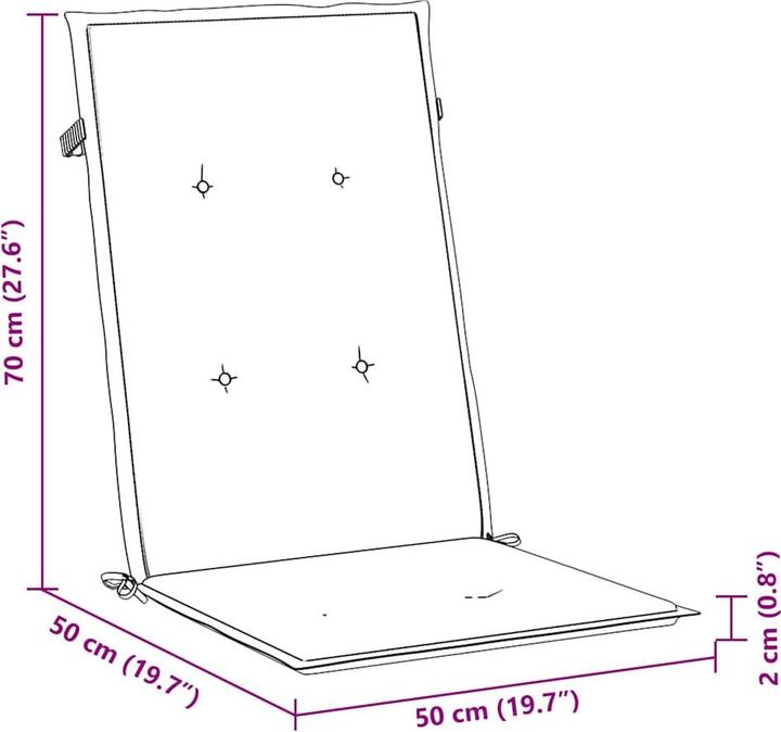 Produktbild vidaXL Gartenstuhlauflage für Hochlehner (120 x 50 cm)
