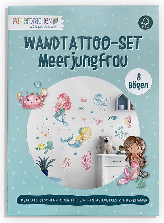 Papierdrachen Autocollants muraux - sirène - set 1 (2 x 22 x 32 cm)