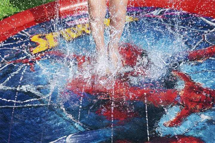 Actual product image Bestway Inflatable Paddling Pool Mat with Fountain Spider-Man 165 cm 98792