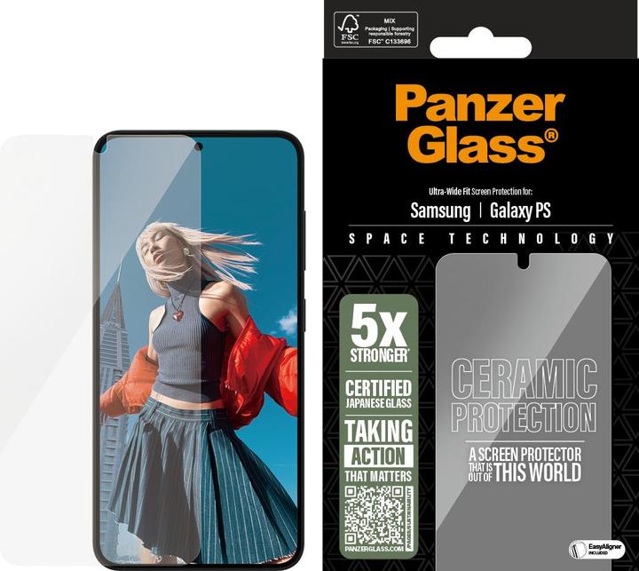 Immagine prodotto PanzerGlass Ceramic Displayschutz Samsung Galaxy PS | Ultra-Wide Fit (1 pz., Samsung Galaxy S25 Edge)