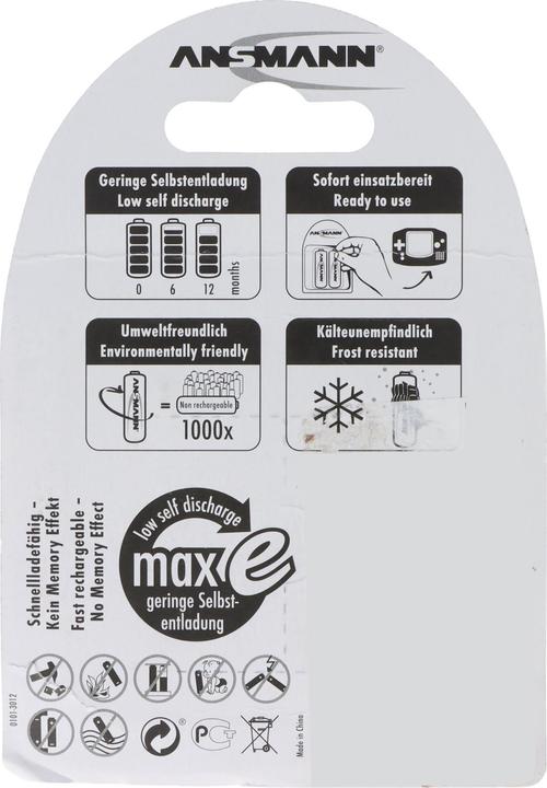 Produktbild Ansmann NiMH-Akku Typ 1000 Micro 950mAh 4er-Blister (4 Stk., AAA, 950 mAh)