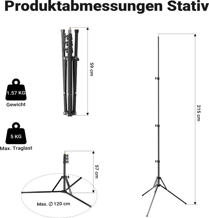 Produktbild Walimex pro LED Niova 60 Plus + Stativ 2er Set Lichtstativ Flächenleuchte