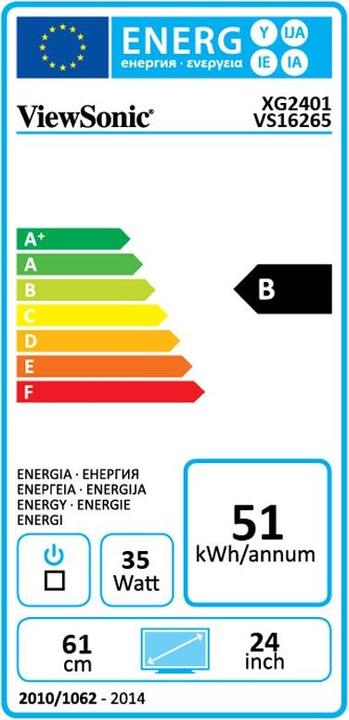 Energy Label Viewsonic Xg2401 (1920 x 1080 pixels, 24")