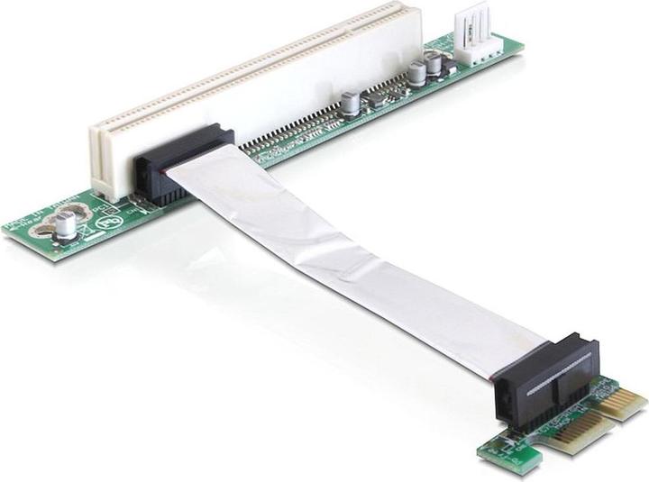 Delock Carte Riser PCI Express x1 > PCI 32Bit avec câble flexible à gauche dirigé