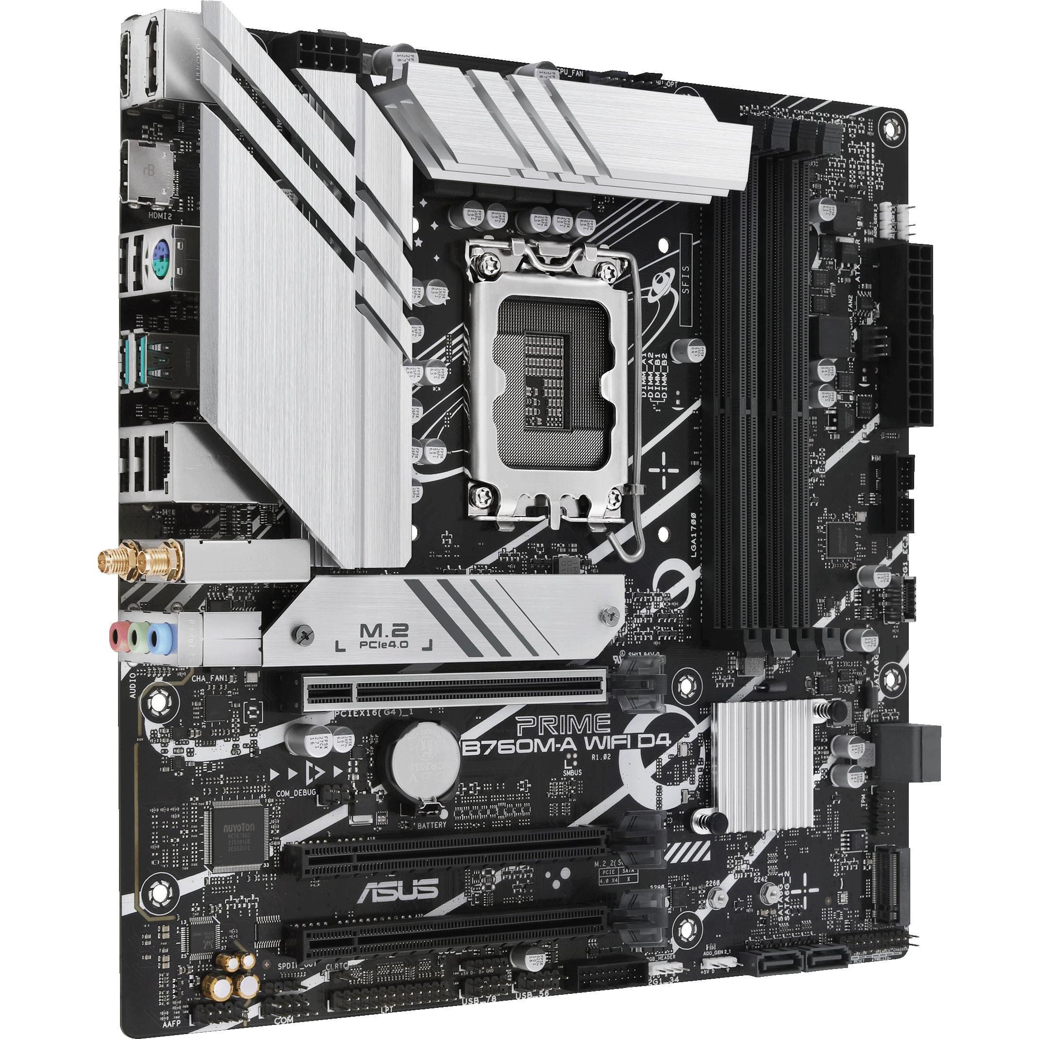 ASUS PRIME B760M-A WIFI D4 (LGA 1700, Intel B760, mATX), Mainboard