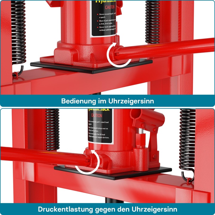 Produktbild Wiltec 20T Hydraulikpresse 500mm Werkstattpresse Rahmenpresse Dornpresse Stahl