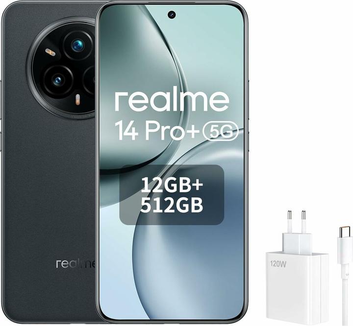 Produktbild realme 14 Pro+ (512 GB, Suede Grey, 6.83", Dual SIM, 5G)