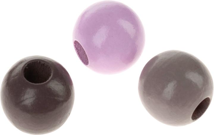 Actual product image Rico Design Wooden beads macramé pink tones, 24 pieces