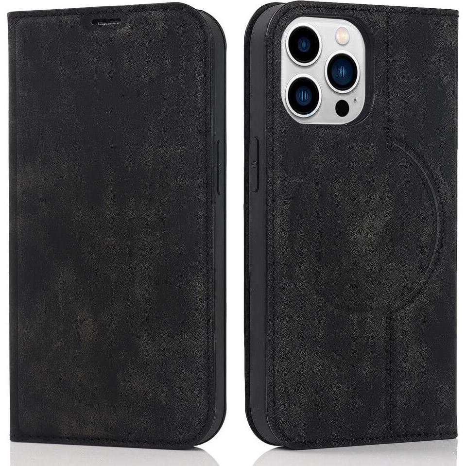 Cover-Discount iPhone 15 Pro - MagSafe Flip Case RFID schwarz (Apple iPhone 15 Pro), Smartphone Hülle, Schwarz