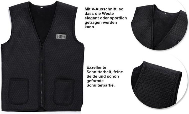 Produktbild Hermex XXS Heizweste elektrisch beheizbare Weste Thermoweste Unisex 7 Zonen (XXS)