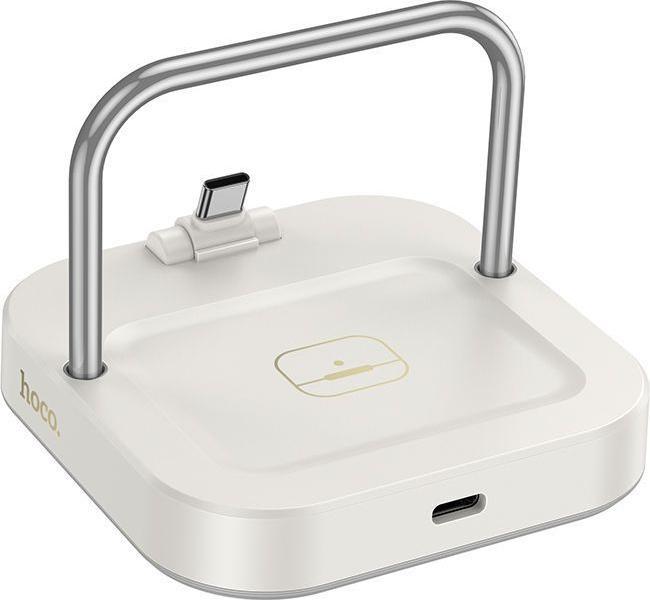 Hoco ładowarka biurkowa 2w1 type C + ładowanie bezprzewodowe 5W PD QC 3A 30W CQ16B biała (30 W)