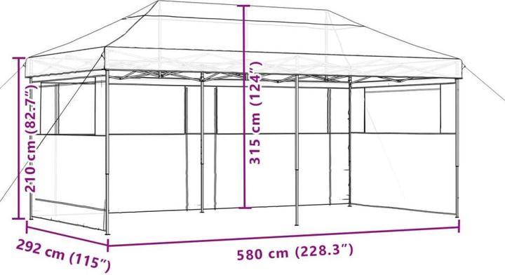 Actual product image vidaXL Partyzelt (580 cm, 292 cm)