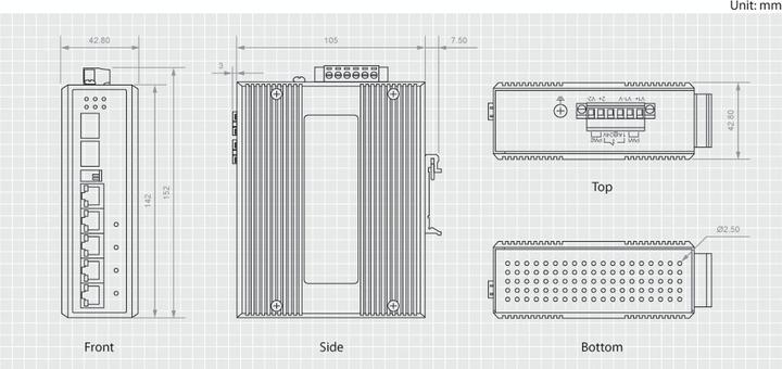 Produktbild LevelOne IES-0620: 4+2Port PoE+ Switch (6 Ports)