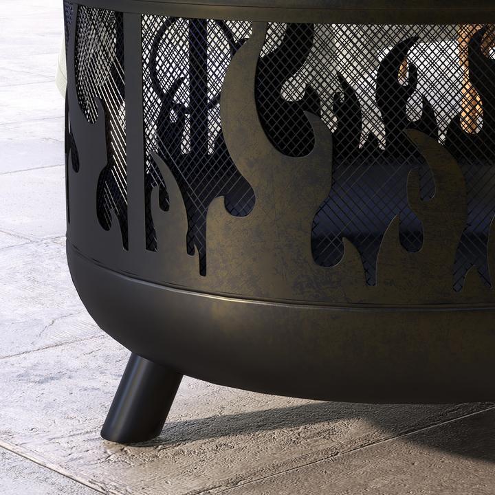 Produktbild Outsunny Feuerschale Metall Schwarz (61 cm)