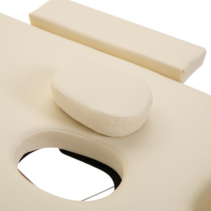 Image du produit Homcom Massagetisch Buchenholz, Kunstleder Cremeweiss