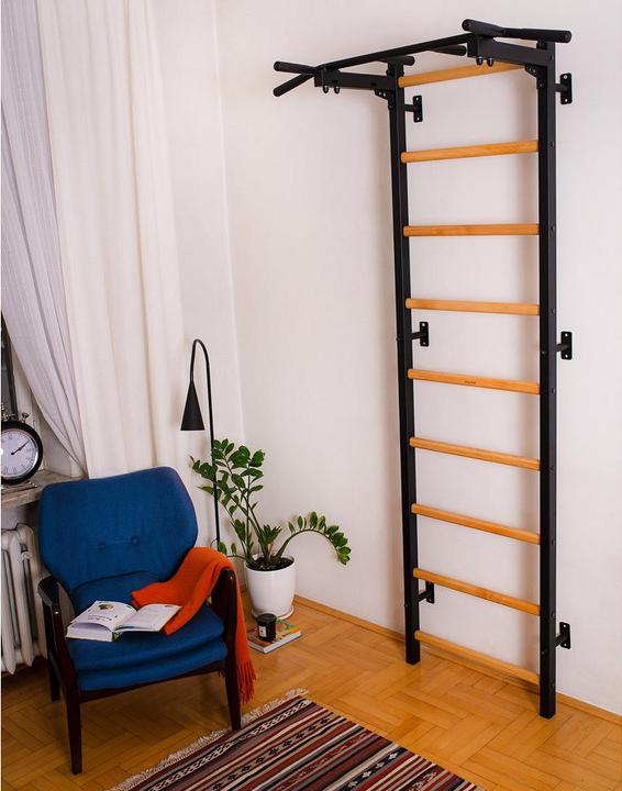 Actual product image BenchK Wall bars fitness system 721, with fixed pull-up bar