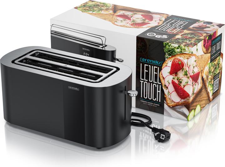 Actual product image Arendo Toaster Edelstahl 4 Scheiben Langschlitz, Restzeit & Bräunungsgradanzeige, Touch Display, 1500 W