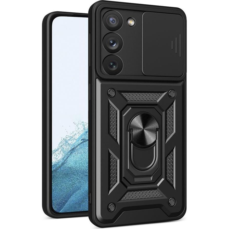 Hurtel Hybrid Armor Camshield Hülle für Samsung Galaxy S23 gepanzerte Hülle mit Kameraabdeckung schwarz (Samsung Galaxy ...