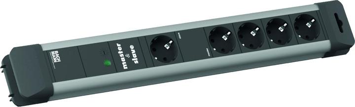 Produktbild Bachmann CONNECTUS Steckdosenleiste 4+1x Schutzkontakt, Master & Slave, Kunststoff, 2 m (4x, CEE 7/3, 2 m)