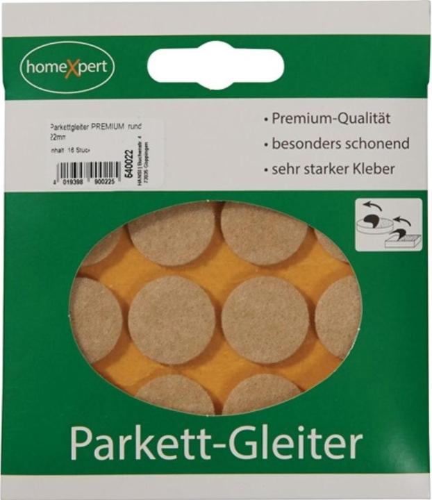 Produktbild Hansi-Siebert Parkettgleiter Premium 22 mm Filz natur rund selbstklebend (Parkettgleiter, 16 Stück)