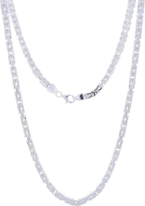 Luxxos Königskette 4 x 4 mm aus 925 Sterling Silber (925 Sterling Silber, 55 cm)