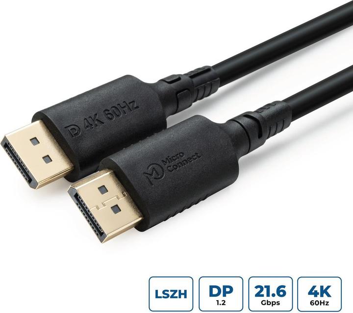 Actual product image MicroConnect 4K DisplayPort 1.4 LSZH Cable (3 m)