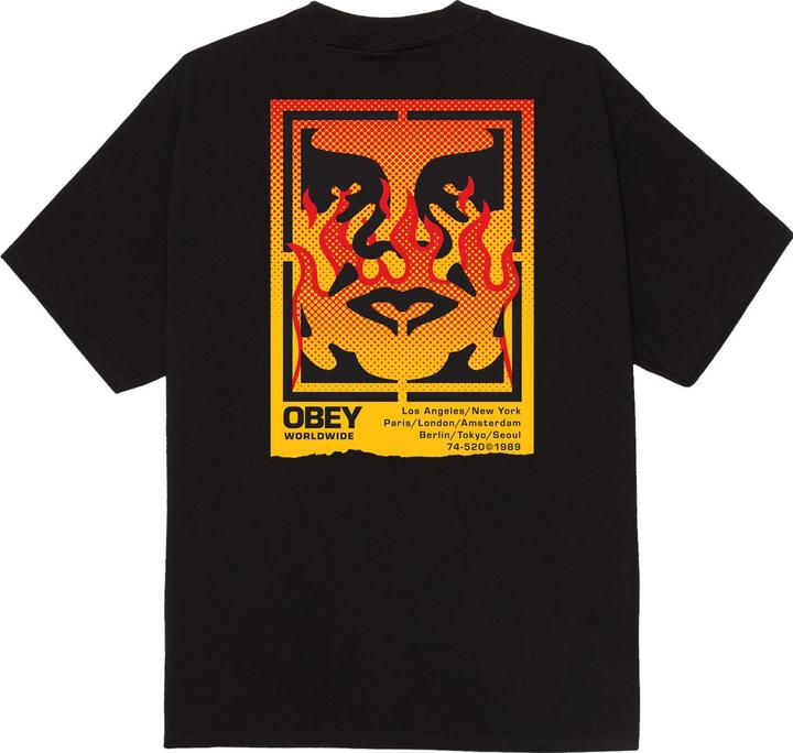 Obey Icon Stencil Flame Classic T-Shirt