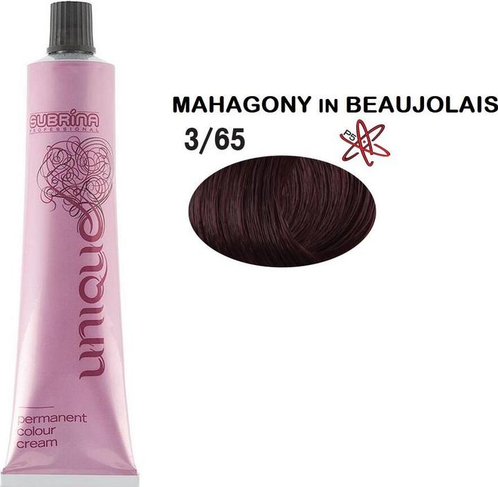 Produktbild Subrina Vopsea de par permanenta Unique 3/65, Castaniu Inchis Mahon, 100ml