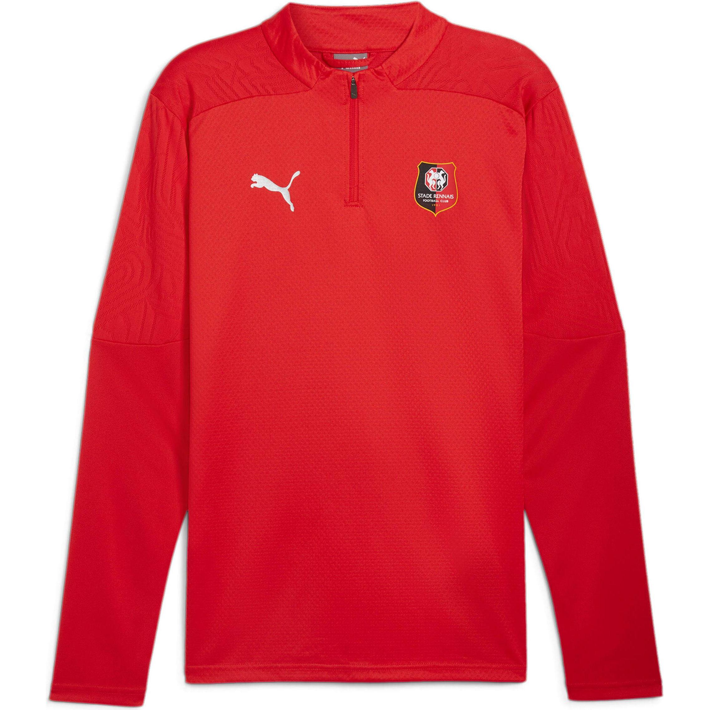 Puma, Herren, Sportshirt, 1/4-zip-trainingsobertei stade rennais 2024/25 (L), Rot, L