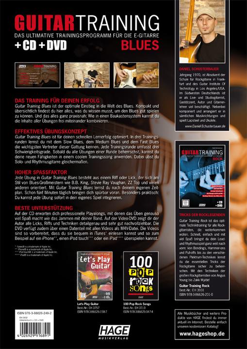 Produktbild Guitar Training Blues + CD + DVD (Deutsch, Daniel Schusterbauer, Helmut Hage, 2012)