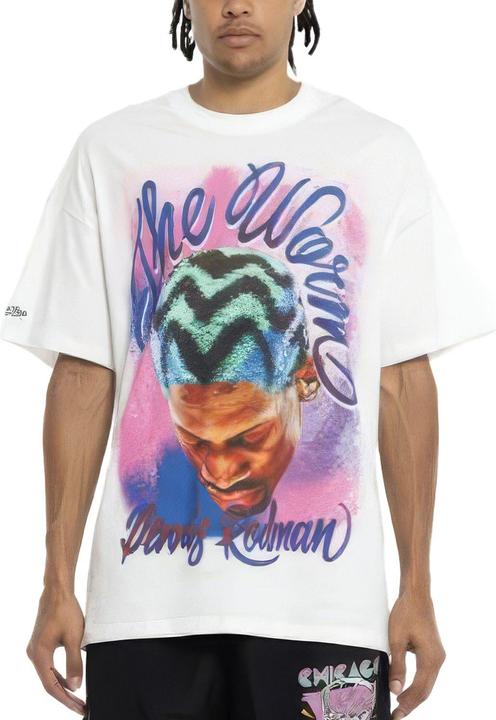 Actual product image Mitchell & Ness Shirt - AIRBRUSHED Dennis Rodman weiss - L (L)