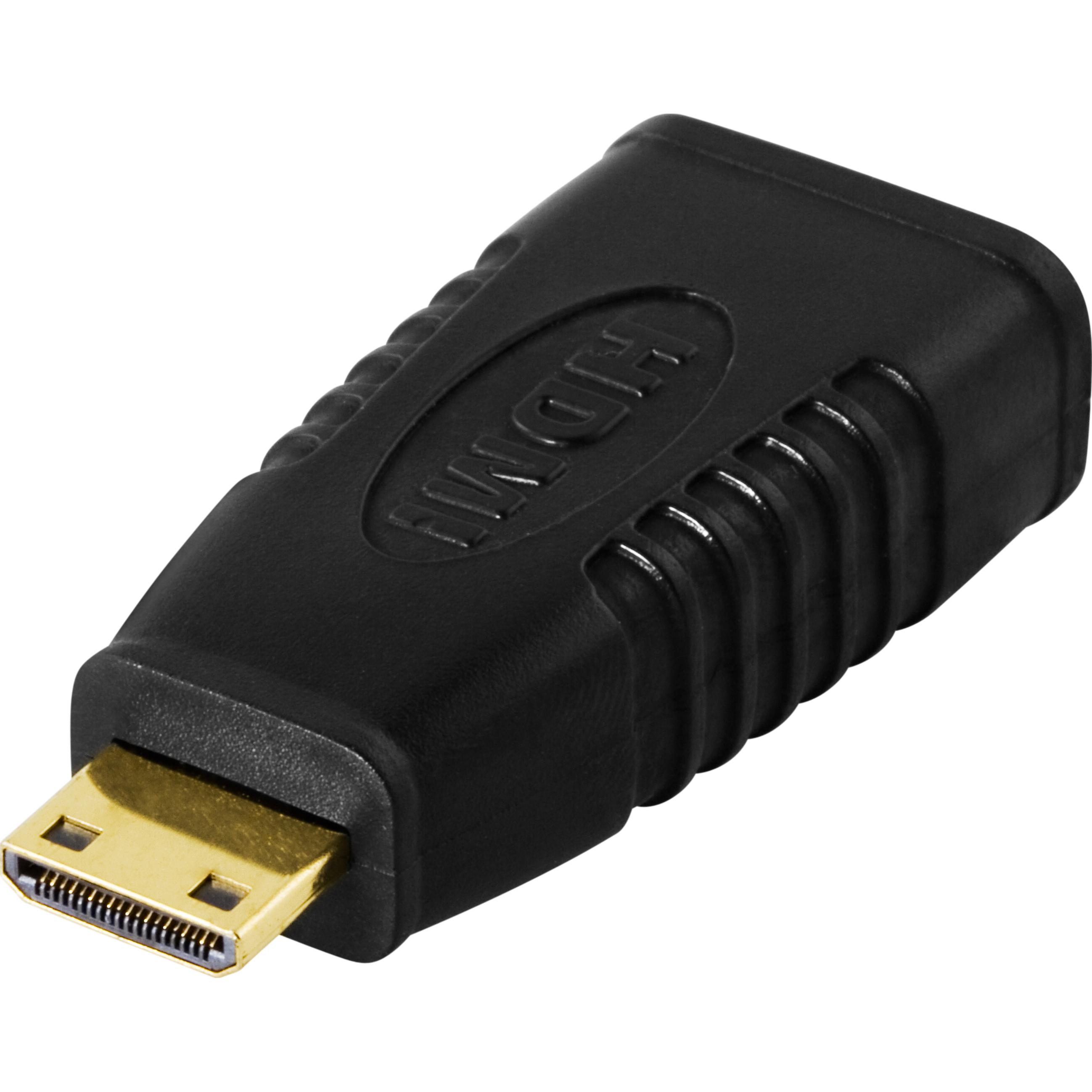 Deltaco Adattatore cavo HDMI-18 19 pin HDMI 19 pin miniHDMI Nero (Mini HDMI), Adattatore dati + video, Nero