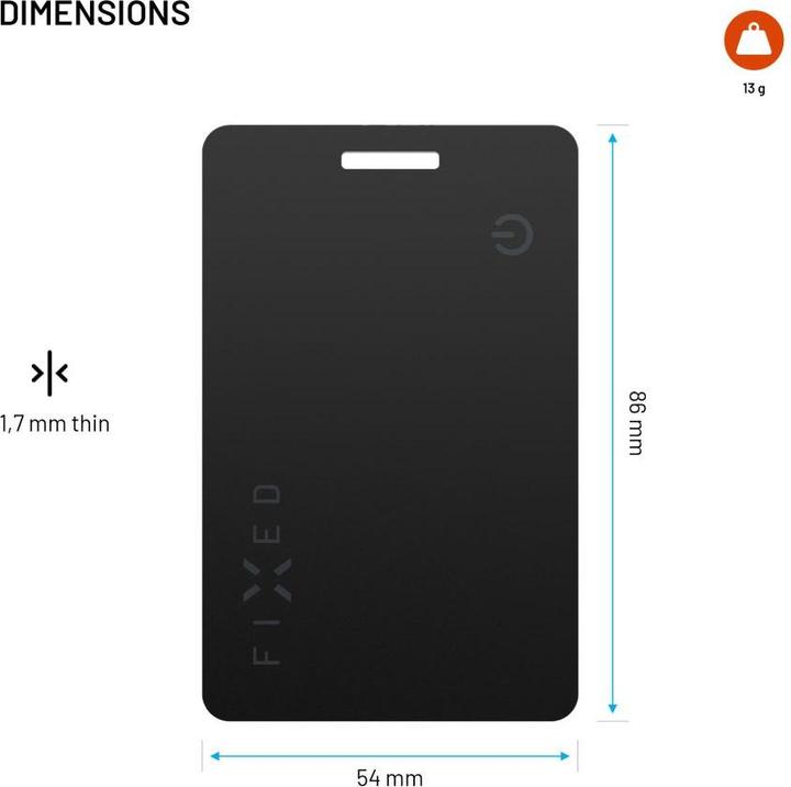 Actual product image Fixed Tag Card 2 with Find My support, black