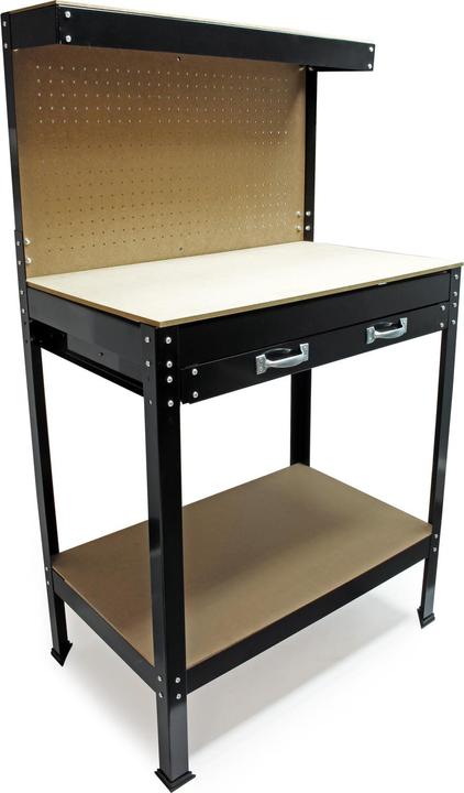 Wiltec Établi 1200x550x1500mm avec paroi perforée Établi d'outillage Établi de travail (55 cm, 120 cm)