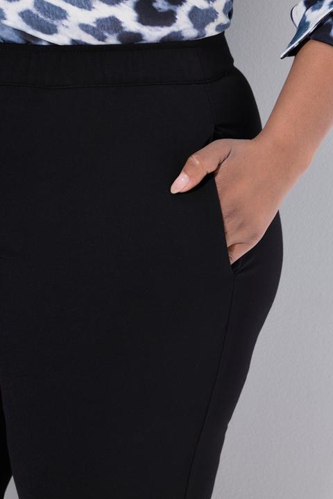 Image du produit Ulla Popken Pantalon droit et large à ceinture élastique, Punto di Roma (50)