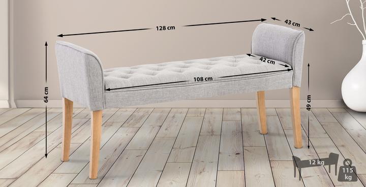Immagine prodotto CLP Chaiselongue Cleopatra, antico-luce, grigio chiaro (128 cm)