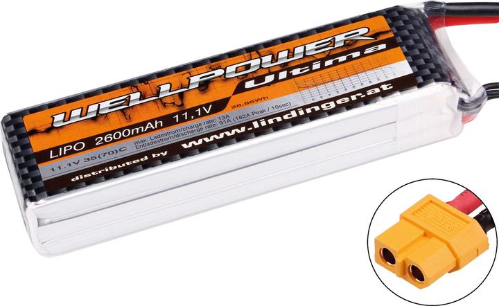 Image du produit Wellpower Accu Lipo Ultima 2600 mAh / 11,1 Volt 3S 35/70C CH5/8 XT-60 (11.10 V, 2600 mAh)