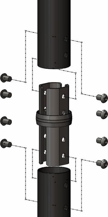 Produktbild Multibrackets Adapter-Verbinder Ø 50mm, Metall, schwarz (Adapter- / Montageplatten)