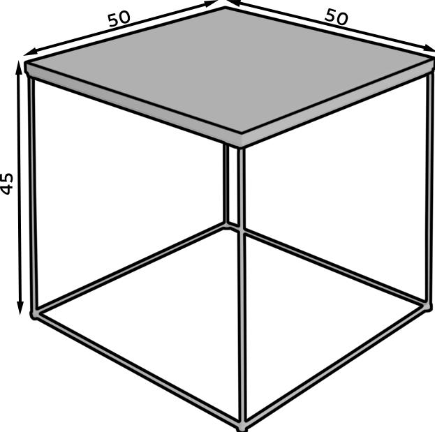 Actual product image ADRK Furniture Elena (50 x 50 x 45 cm)