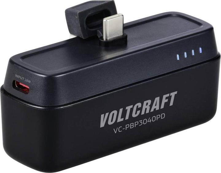 Voltcraft VC-PBP3040PD Powerbank 4500 mAh Power Delivery Li-Ion Black (matt) (4500 mAh, 36 W, 16.65 Wh)