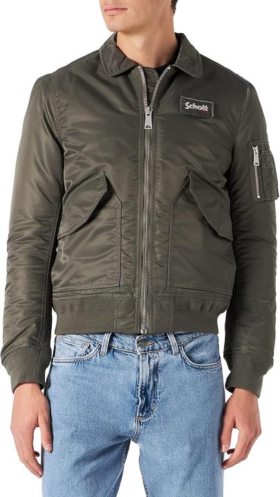 Actual product image Schott Nyc Unisex Bomber Jacket with Single Compartment and Two Straps (M)