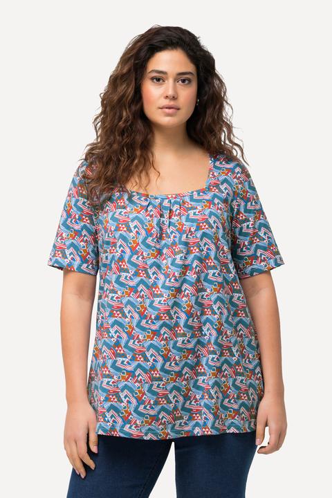 Produktbild Ulla Popken T-Shirt, Zierfalten, A-Linie, Carree-Ausschnitt, Halbarm (46, 48)
